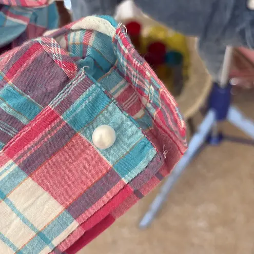 Denim and White Pearl Embellished Top Blue Size M