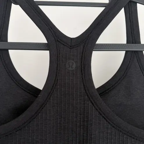 Lululemon Tank Top Womens 8 Black Ebb To Street Ribbed Racerback Yoga Athletic