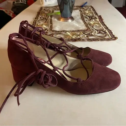 Karl Lagerfeld Charlie Suede Garnet Lace Up Pump