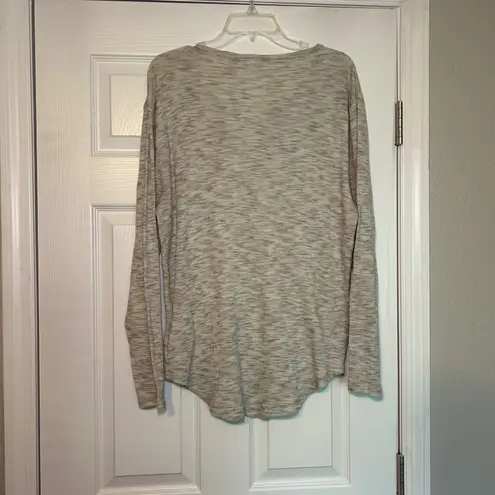 Anthropologie  Three Feathers Gray Henley top women's large comfy lounge‎ casual