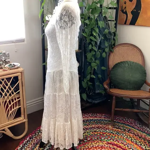 Margi Kent Designer to Stevie Nicks Vintage 80s Drop Waist Lace Midi Dress Size undefined