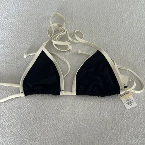 l*space L* Triangle Bikini SET, Black/Cream, Small, $191