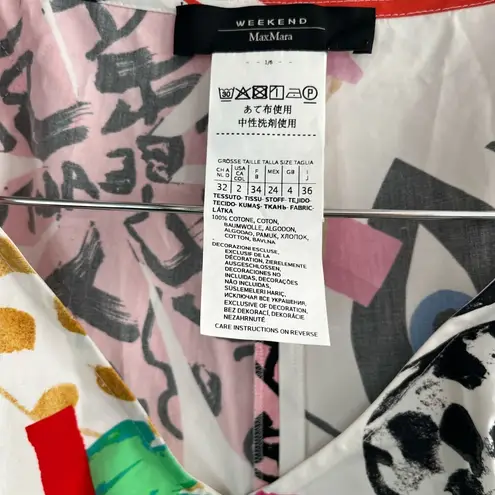 Max Mara Flutter flies by Donald Cotton Dress in Bianco size 2 Weekend By Max Mar…