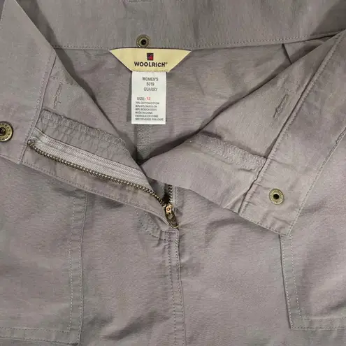 Woolrich Women's Outdoor Utility Skirt Size 12 Gray Cargo Pockets Hiking Trail