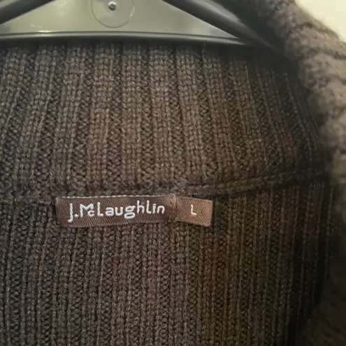 J. McLaughlin McLaughlin Brown Suede Knit Turtleneck Vest