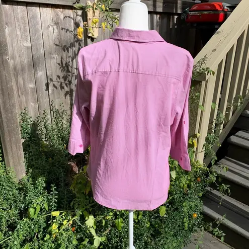 Apt. 9 Pink and white stripe button down shirt XL