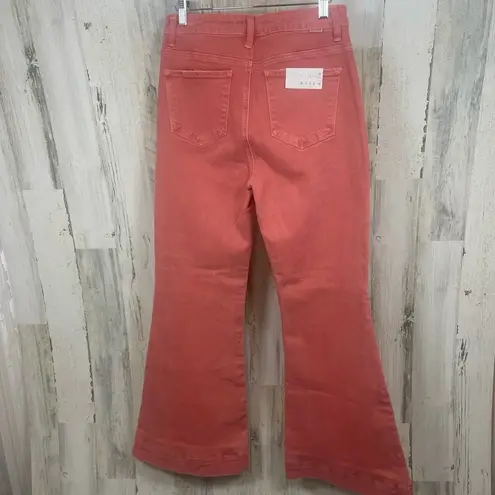 NWT Risen Remington Patch Pocket High Rise Flare Jeans size 9/29 Coral Faded Red