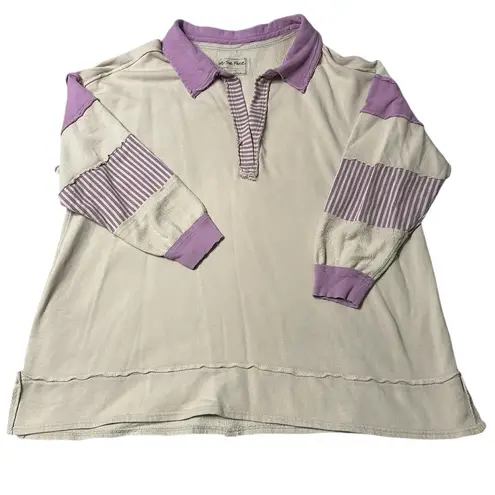 Free People  We The Free Clean Prep Polo Pullover Size Large