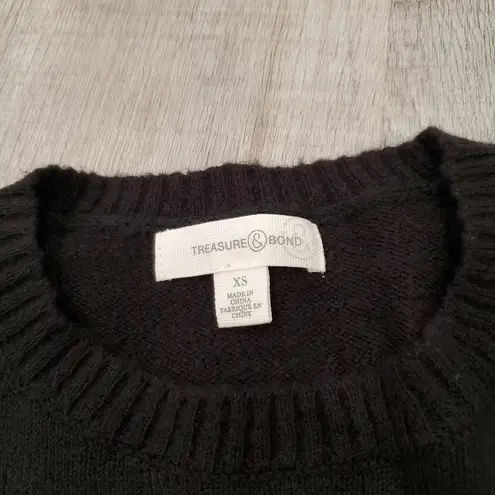 Treasure & Bond NWT Black & White Striped Crew Neck Sweater Size XS