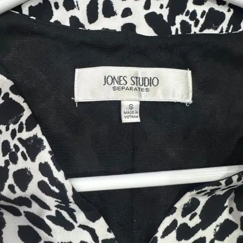 Jones Studio Women's White & Black Animal Print Sleeveless Tank Top Size S