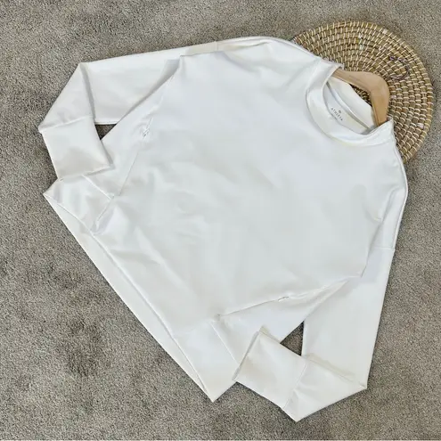 Athleta  Women’s Denali Outdoor Pullover Top Sweatshirt Longsleeve in White L