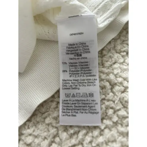 Madewell  Womens Calla Snowy Lace Short Elbow Sleeve Knit Top White Size XS