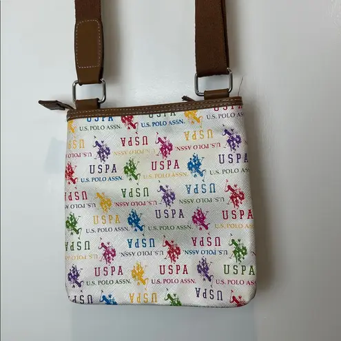 U.S. Polo Assn. Multicolor Crossbody Bag. White