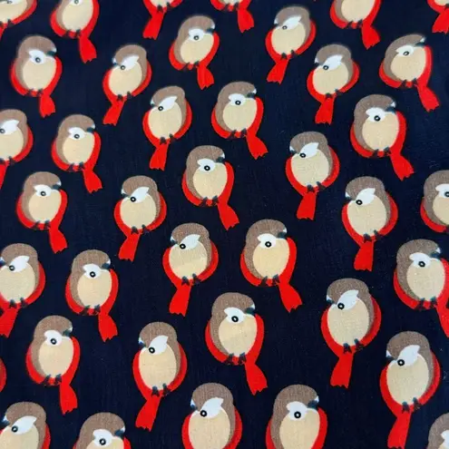 Halo Sleeveless Top Womens Size L Navy Birds Print Cute Preppy Indie Casual Chic Blue Size L