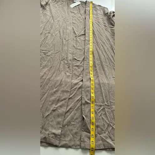 Women’s 100% Linen Cardigan Open Front Wrap Duster Size Small S Khaki Tan