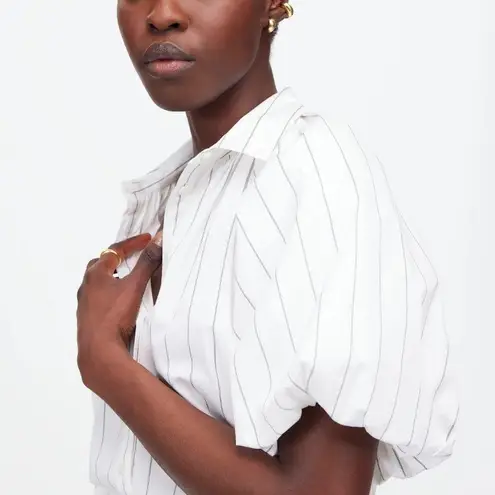 Madewell  Shirred Bubble-Sleeve Button-Up Shirt Size M