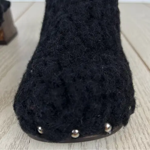 Miista Lana Sonic Slingback Buckle Mules Heels EUR 37 Black Faux Fur $375 Size 6