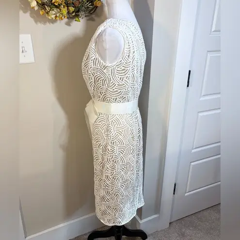 Tadashi Shoji  One Shoulder Textured Embroidered Sheath Dress Sz 6💛