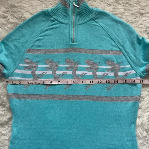 Nils Women's Big Sky Sweater 1/4 Zip Pullover Long Sleeve Blue Silver M Size M