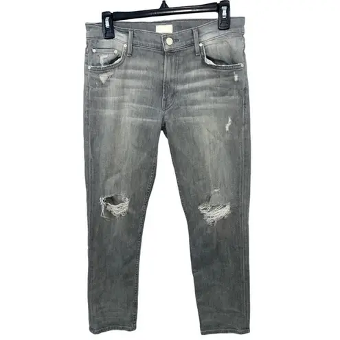 MOTHER The Dropout Jeans in Holy Smokes Size 26 Black Grey Wash