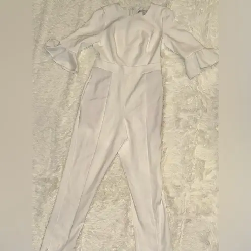Black Halo NWOT Brooklyn Jumpsuit white bell sleeves sz 8