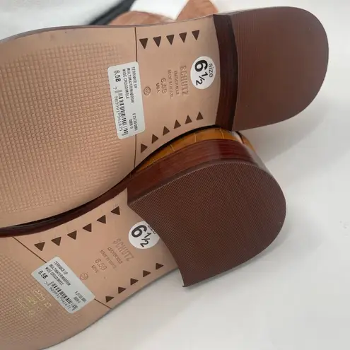 Schutz Boots Terrance Up Size 6.5 NEW Leather Crocodile Tall Embossed NWOT