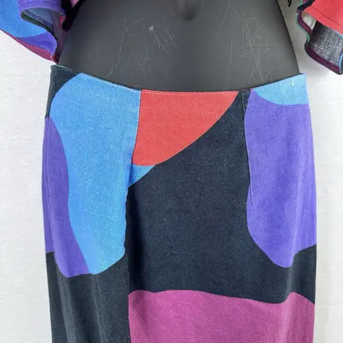 Mara Hoffman Raya Tie Front Cropped Top & Sunja Skirt Set Multicolor Size 2