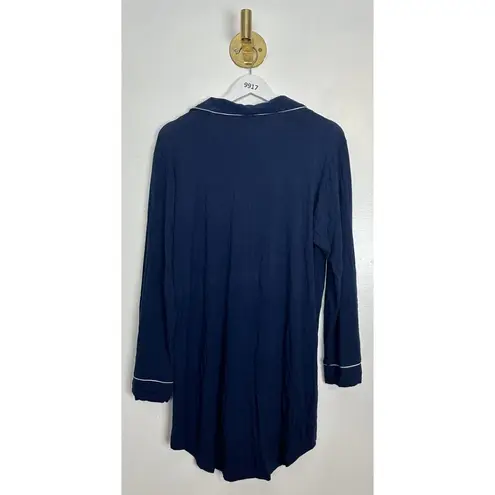 Eberjay EBERJEY Gisele Jersey Knit Sleep Shirt in Navy/ Ivory Size Medium