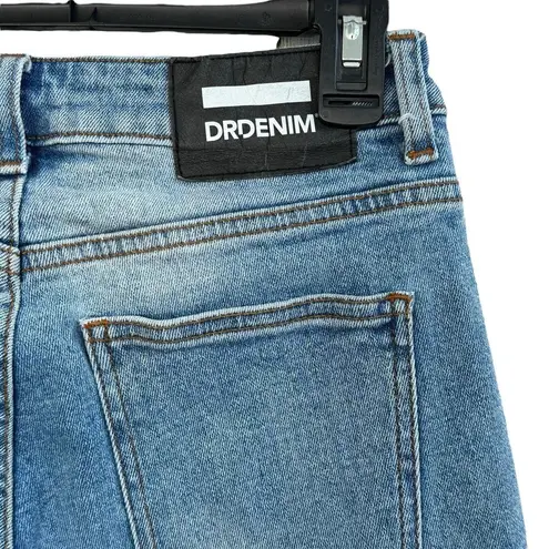 Dr. Denim SZ 27/26 Meadow Cropped Jeans Mid-Rise Pockets Frayed Hems Blue Womens