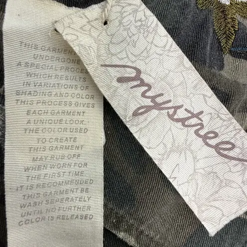 Mystree Jacket Womens Large Camo Embroidered Floral Utility Shacket Button Front