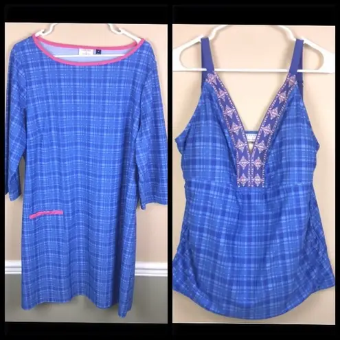 Cabana Life x Talbots Women’s Matching Set Beach Swim Tunic and Tankini Top Blue Size 1X