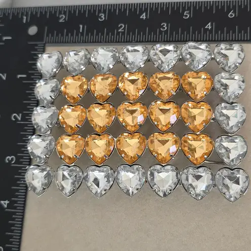 Boutique Statement Large Clear And Citrine Acrylic Heart Belt Buckle