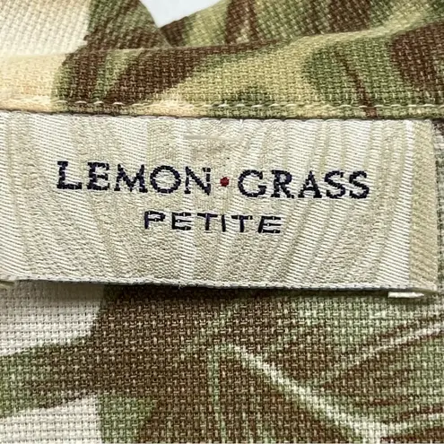 Lemon Grass PL Dope embroidery unisex Tropical Floral button up top linen blend Red Size undefined