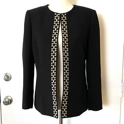 Tahari Black Gold Chain Blazer