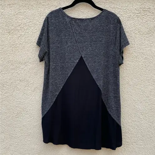 Habitat Black & White Loose Fit Tee Faux Wrap M