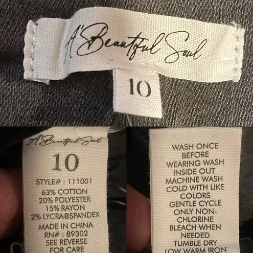 NWT Arula A Beautiful Life Womens Jeans Denim Gray Flare Lace Up Back Size 10