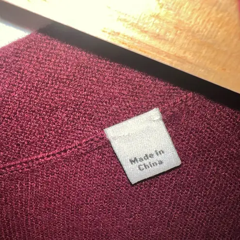 Vince ‎ Red Burgundy Fitted Long Sleeve Mandarin Collar Sweatshirt