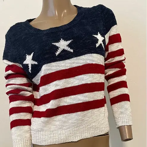 None Rebellious One stars and stripes flag print sweater medium SP 7038