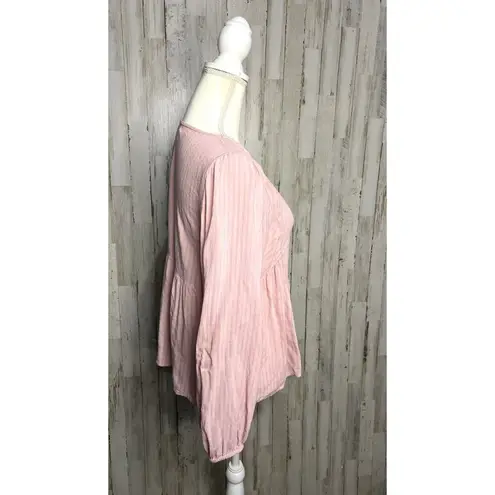 Velvet Tees Velvet by Graham & Spencer Women's Pink Striped Peplum Blouse Size Small