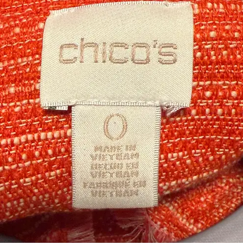 Chico's Chico’s Tweed Single Button Full Zip Long Sleeve Jacket Orange‎ Size 0 (4)