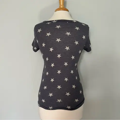Alternative Apparel Earth Navy Blue White Star Fitted Tshirt Size S