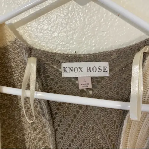 Knox Rose  Neutral Boho Knit Sweater Poncho Size Small