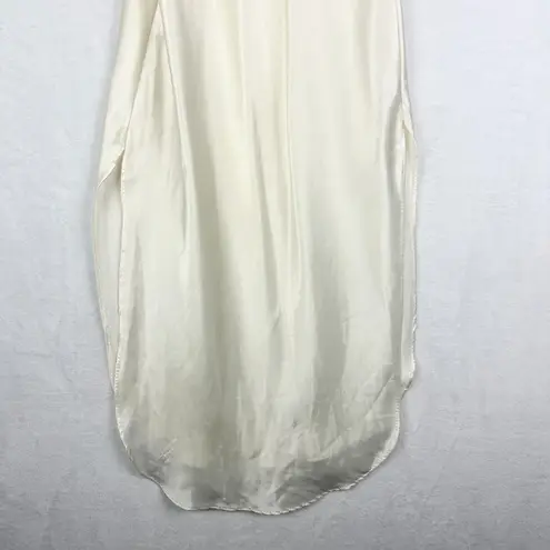 Vintage Adonna Satin Slip Maxi Dress Size Small Ivory 90s Y2K Fairy Coquette