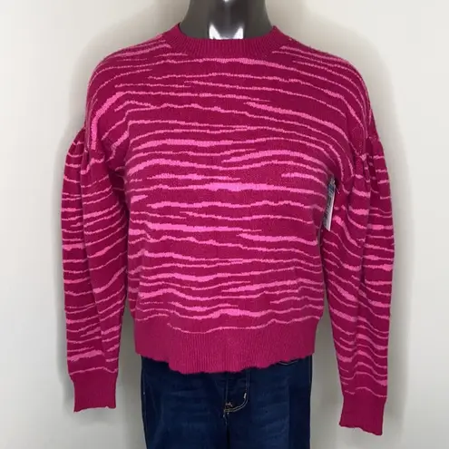 Free Press Pink Zebra Print Long Sleeve Sweater Size XS