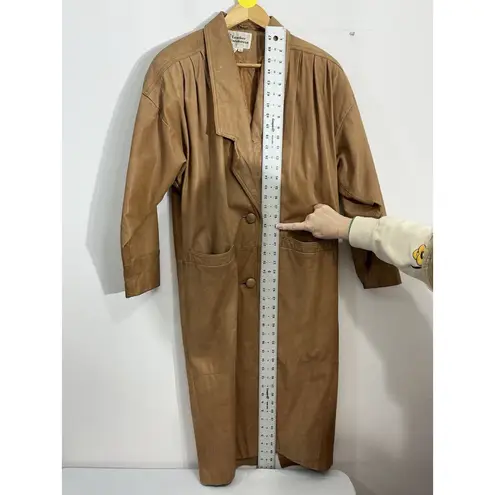Womans The Leather Warehouse Medium Brown Full Length Leather Trenchcoat