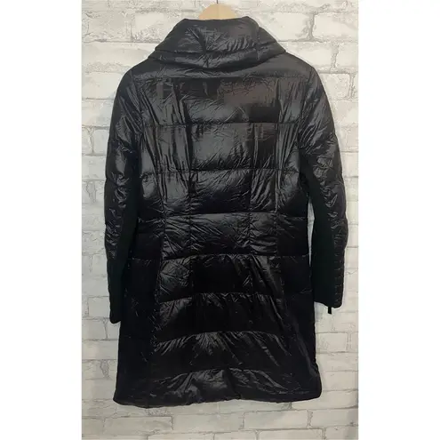 BCBGMAXAZRIA  Black Down & Feather Puffer 3/4 Jacket