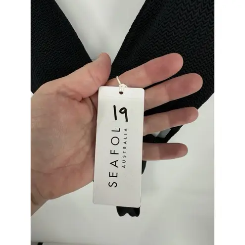 Seafolly Women's Deep V Neck Over The Shoulder One Piece Swimsuit Black Size 10