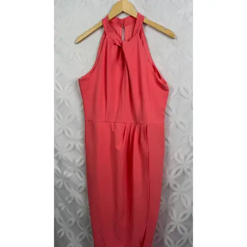 Julia Jordan Knot-Neck Tulip-Hem Cocktail Chic Midi Dress Size 6 NWT