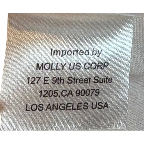 Molly Bracken Floral Dress Crochet Lace Yoke Puff Sleeve Orange Size Small New