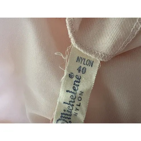 Vintage Negligee Nightgown Size 40 Pink Blush Sheer Long Sleepwear Fairycore
